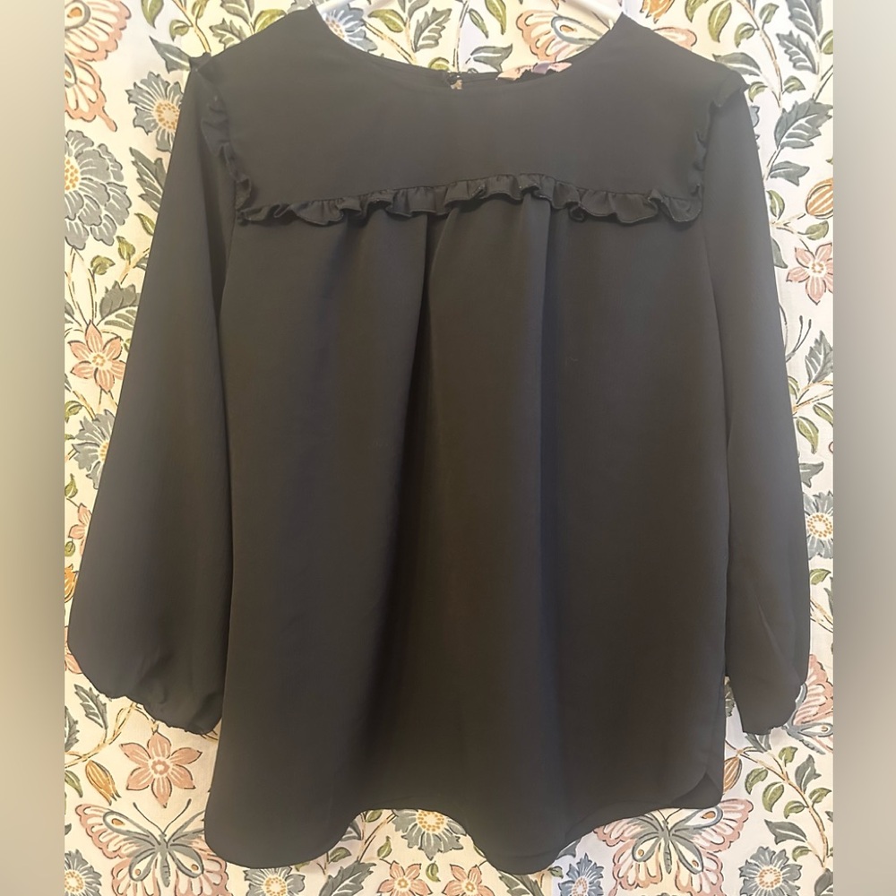 Juicy Couture Black Ruffle Blouse